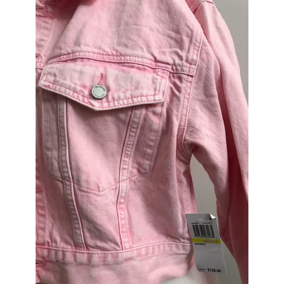 Crop Denim Light Pink Jacket M - Picture 3 of 4